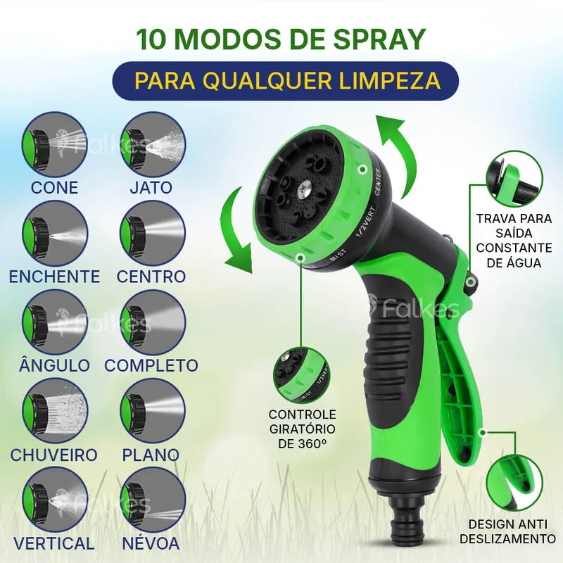 Mangueira Mágica Flexível Irrigação + Esguicho de Brinde